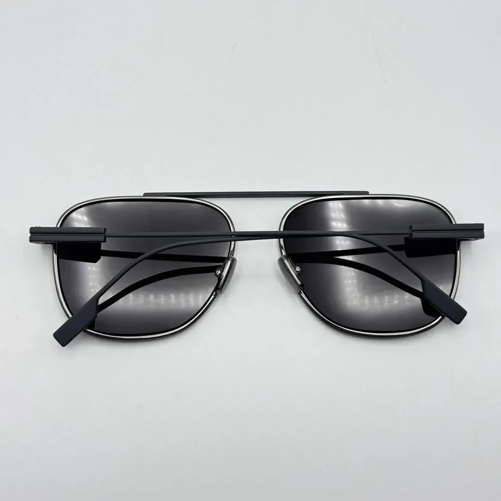 Ermenegildo Zegna Sunglasses EZ0291 91A Matte Blue Pilot Frame Gray Lens 57mm